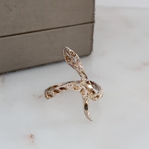 Vintage Sterling Silver Snake Ring - Size 8.5