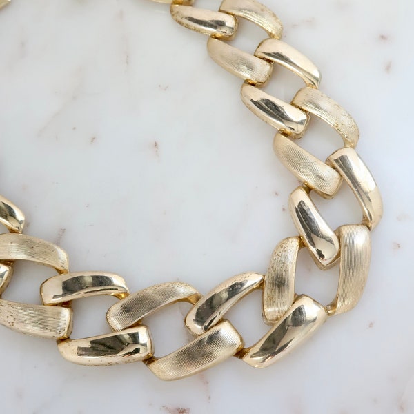 Vintage Gold Chain Necklace Chunky Chain Link Necklace Statement Chain Necklace Gift For Her