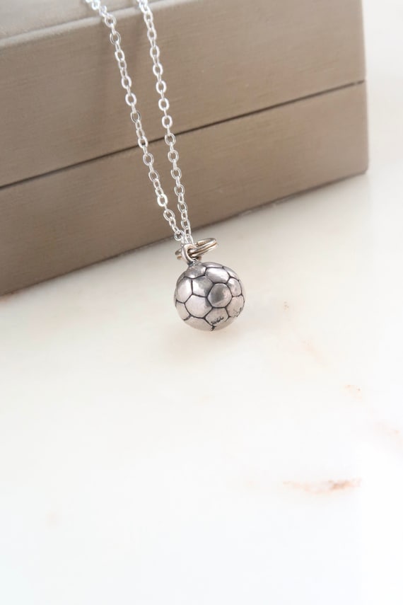 Vintage Sterling Silver Soccer Ball Necklace - Foo