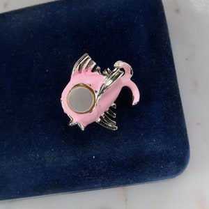 Vintage Pink Fish Pin Mother Of Pearl Fish Pin Dainty Fish Pin Fish Brooch