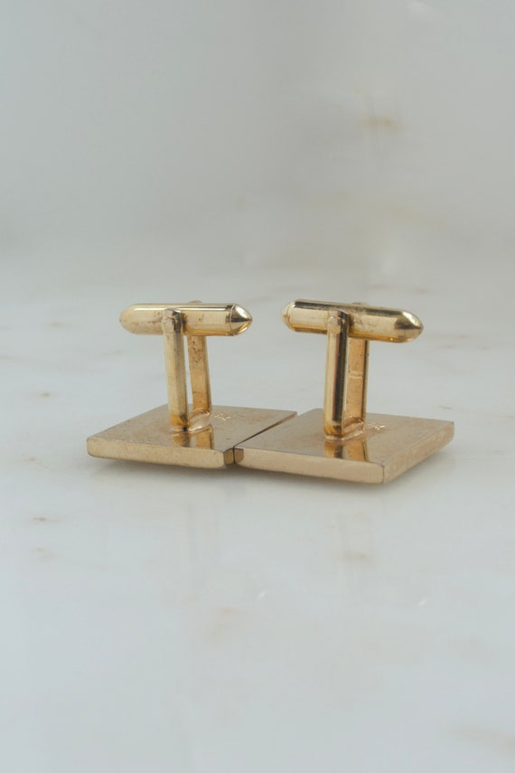 Vintage SWANK Mother of Pearl Cuff Links - Gold C… - image 9