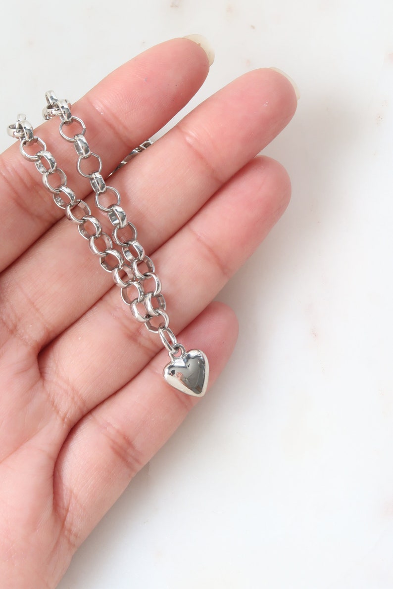 Silver Heart Chain Anklet