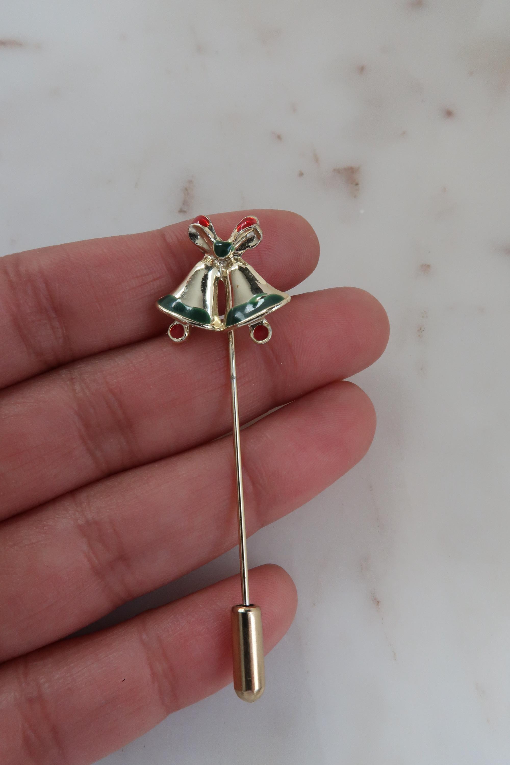 Vintage Christmas Bells Gold Stick Pin - Etsy