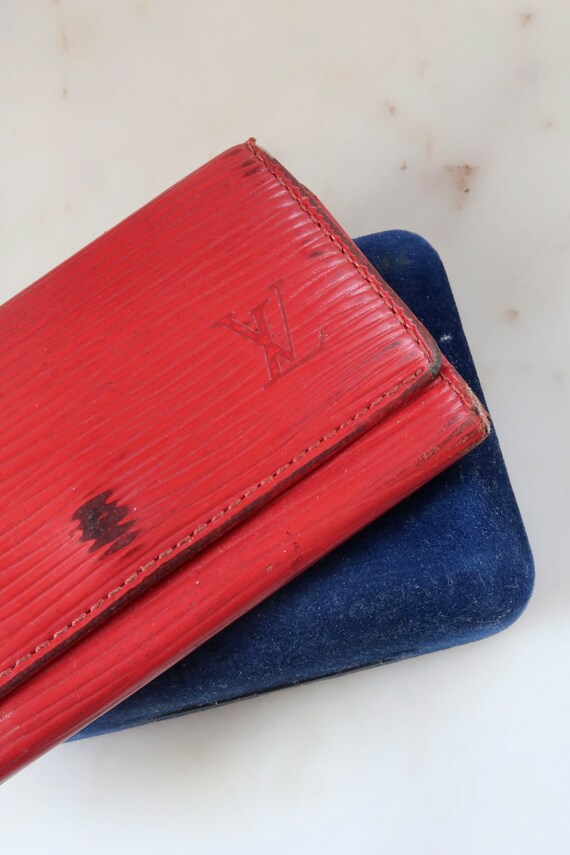 Vintage Louis Vuitton Red Leather Key Case - Etsy