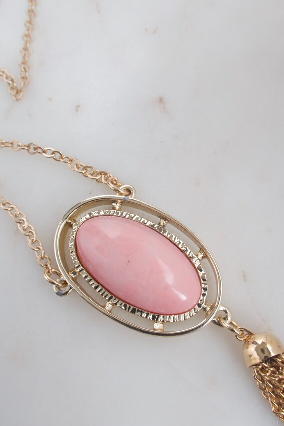 Vintage Sarah Coventry "Pink Lady" Tassel Necklace - image 7