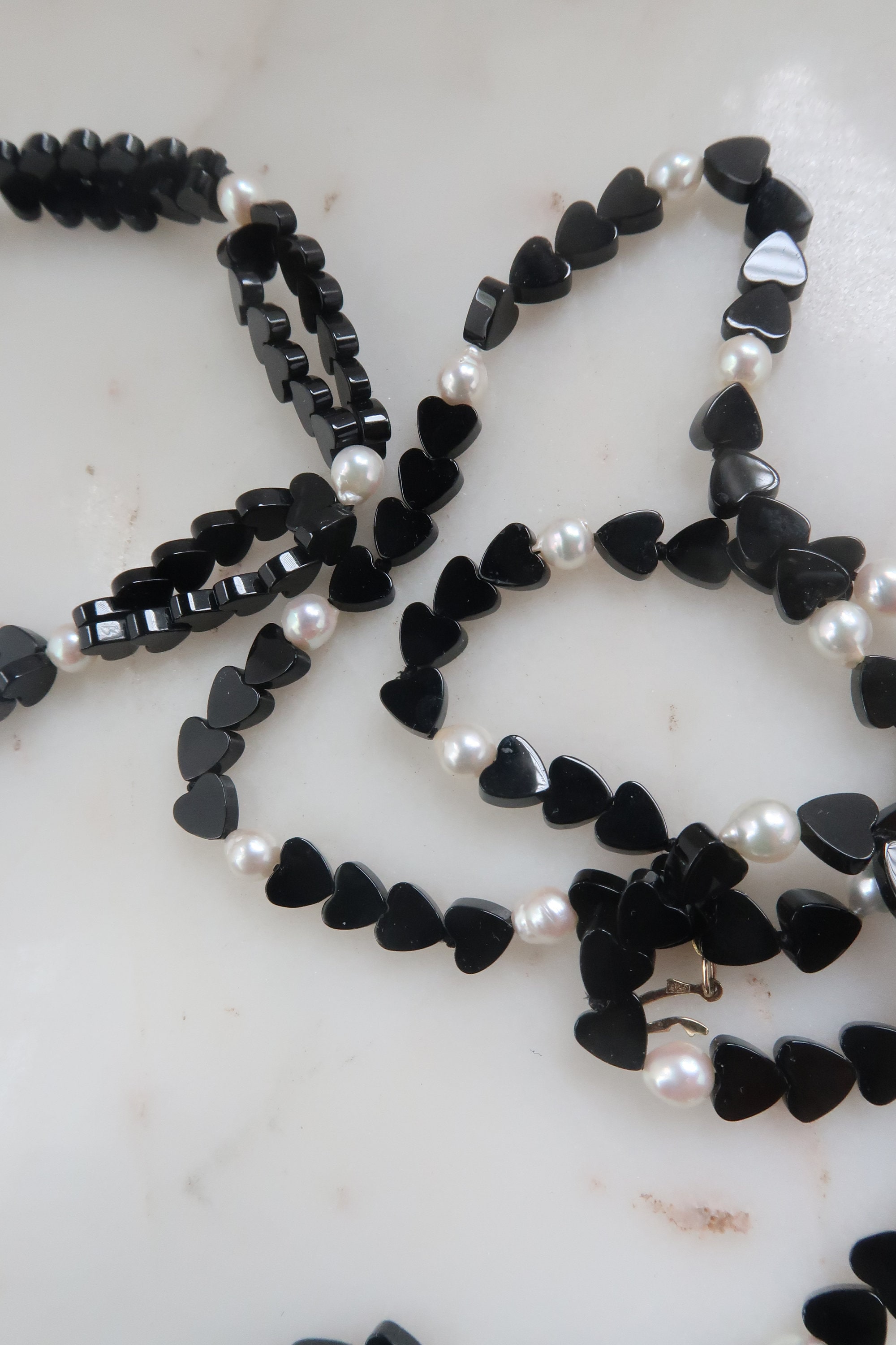 Spettacolare collana di onice nero e quarzo lemon - COLLANA DI PIETRE DURE - COLLANA DA DONNA a 7 fili - Gioielli Santori - Creazioni d'Eccezione