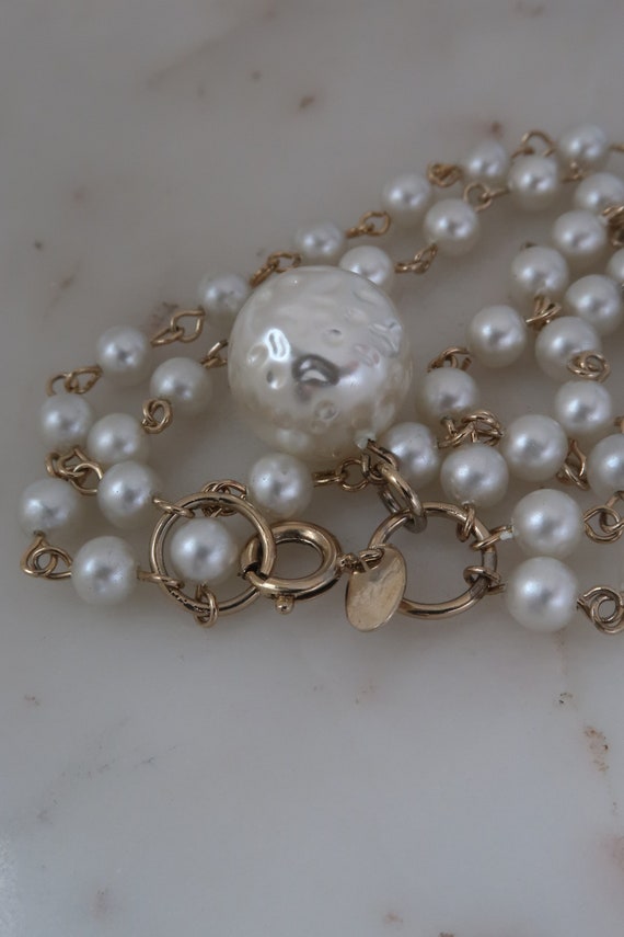 Vintage Park Lane Pearl Multi Strand Bracelet Pea… - image 4