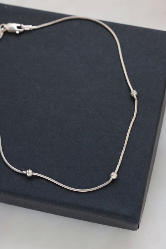 Sterling Delicate Anklet - Silver Ball Anklet - St