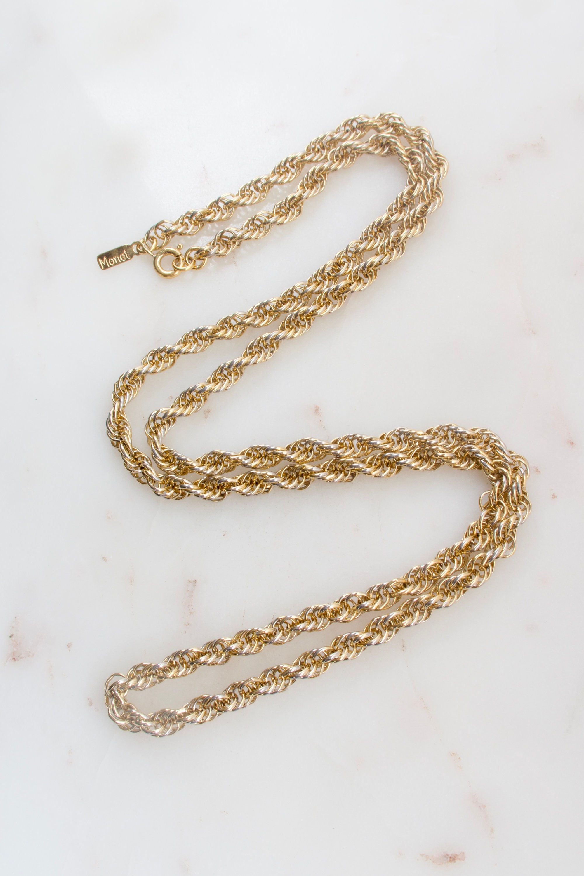 Vintage Monet Gold Chain Necklace - Etsy