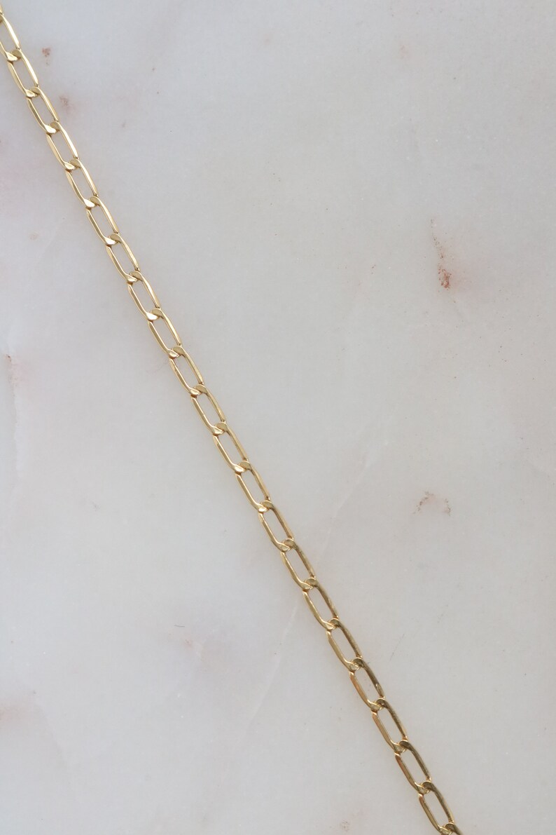 18k Solid Gold Rectangle Chain Link Bracelet Etsy