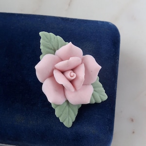 Vintage Keramik Ros Blombrosch