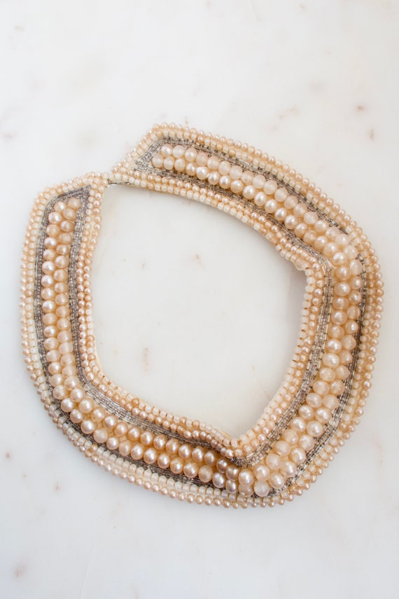 Vintage Japan Pearl Beaded Collar Necklace
