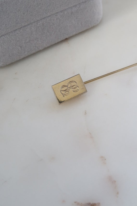 Vintage Gold B Stick Pin Initial B Pin Letter B P… - image 10