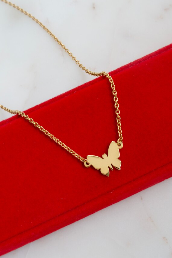 Vintage Trifari Gold Butterfly Necklace 