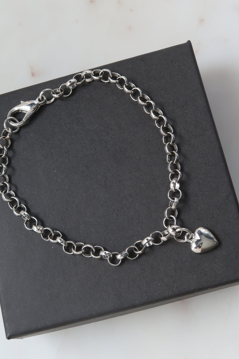 Silver Heart Chain Anklet