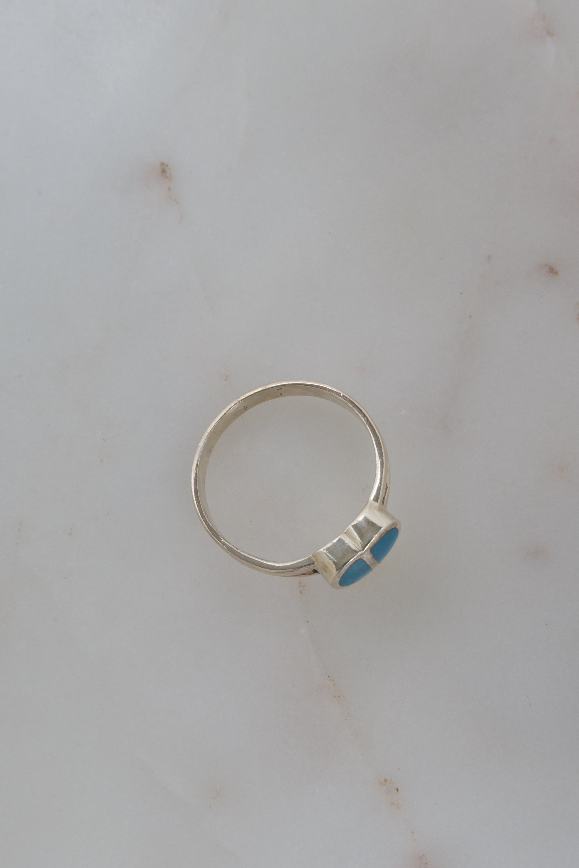 ヴィンテージ スターリングシルバー ターコイズ ハートリング - サイズ
