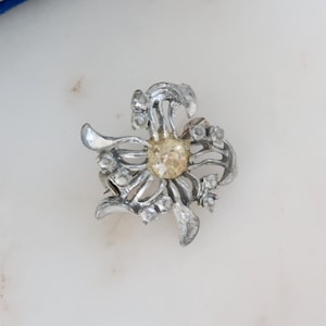 Vintage Silver Flower Brooch