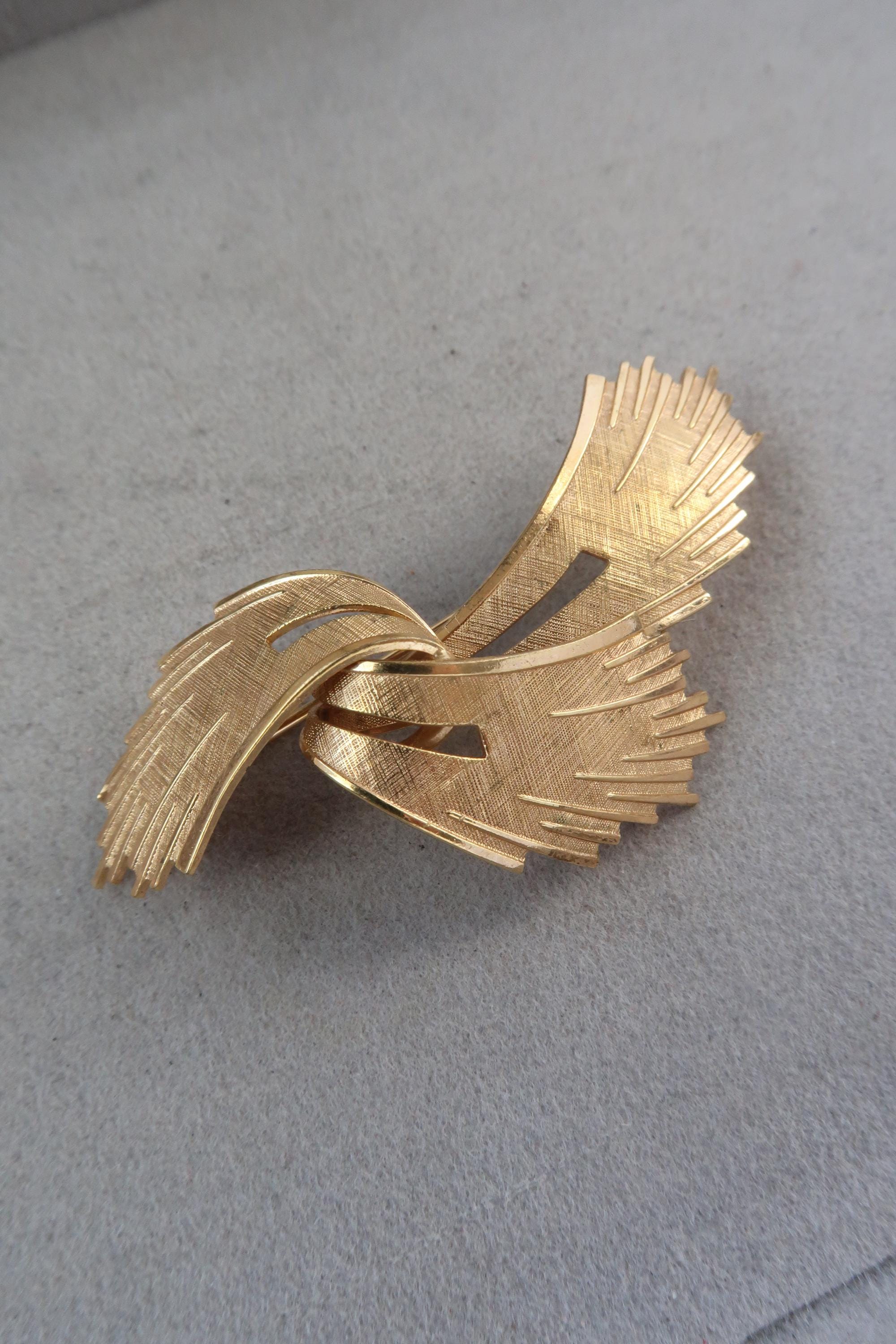 Vintage 1/80 18kt RGP Gold Germany Ribbon Brooch - Etsy