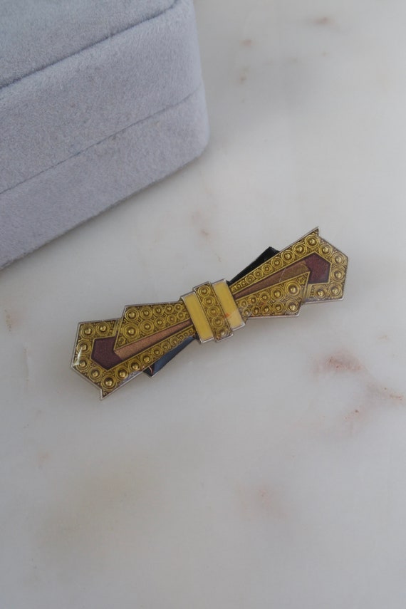 Vintage Art Deco Pierre Bex Style Brooch Geometri… - image 4