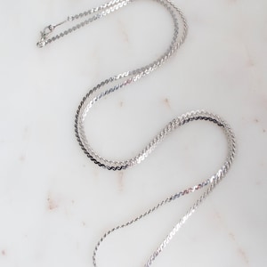 Vintage Monet Silver Chain Necklace - 30&quot; Chain