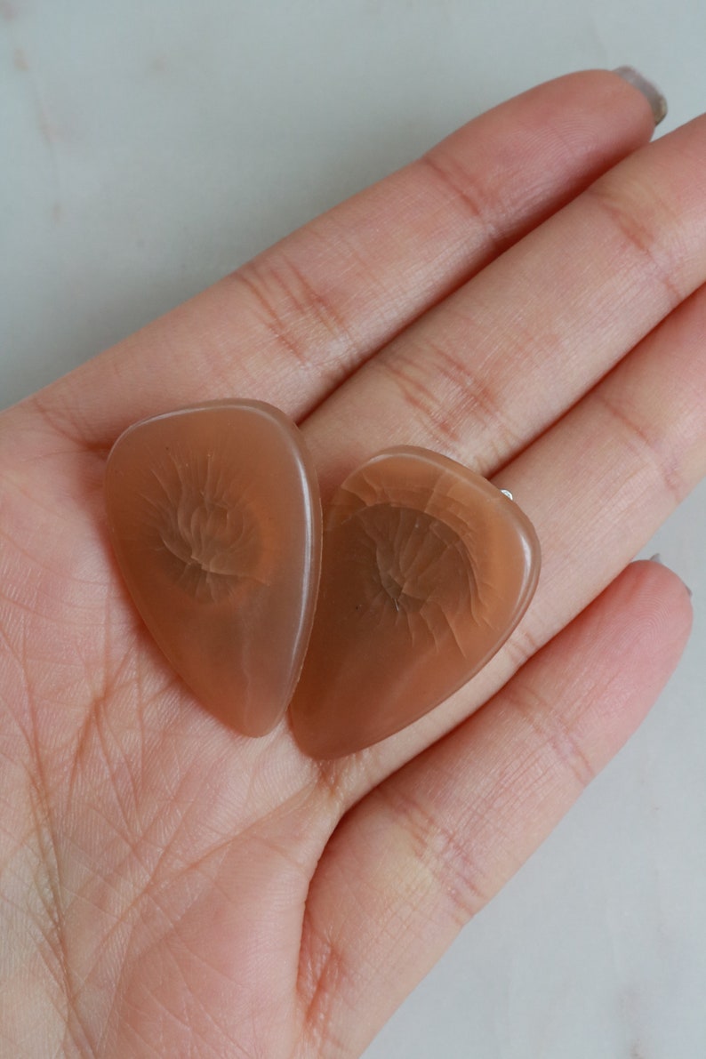 Vintage Brown Triangle Clip On Earrings