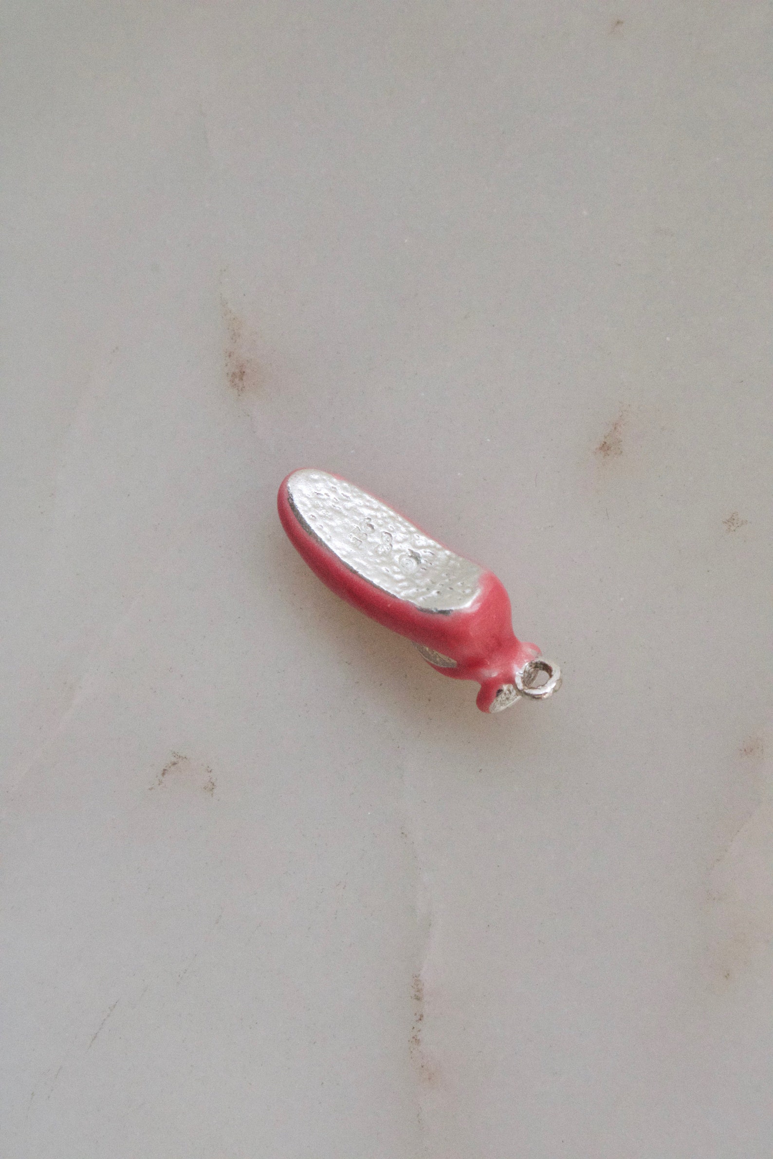 sterling pink ballet shoe charm - dancing shoe charm