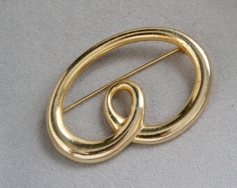 Vintage Gold Swirl Brooch