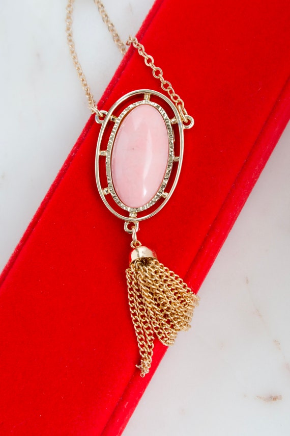 Vintage Sarah Coventry "Pink Lady" Tassel Necklace - image 1