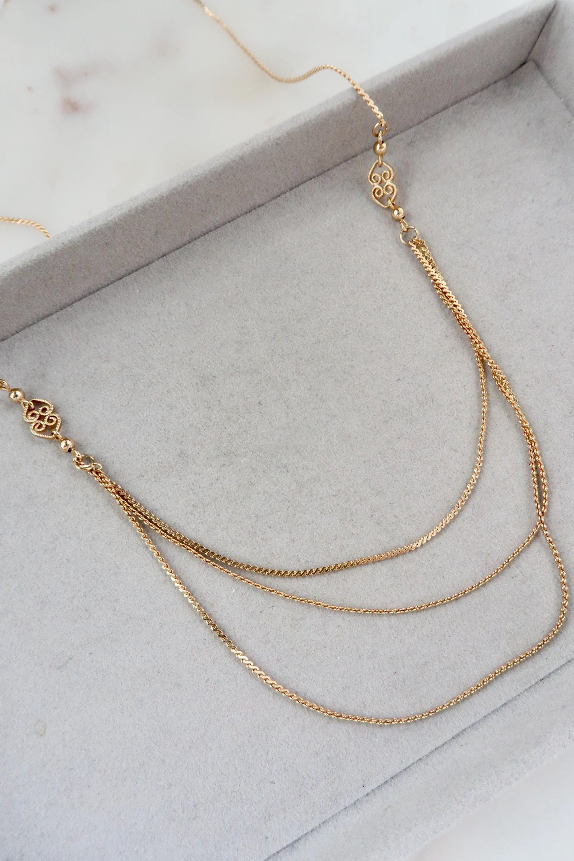 Vintage 1979 Artistry TM Gold Multi Strand Chain Necklace - Etsy