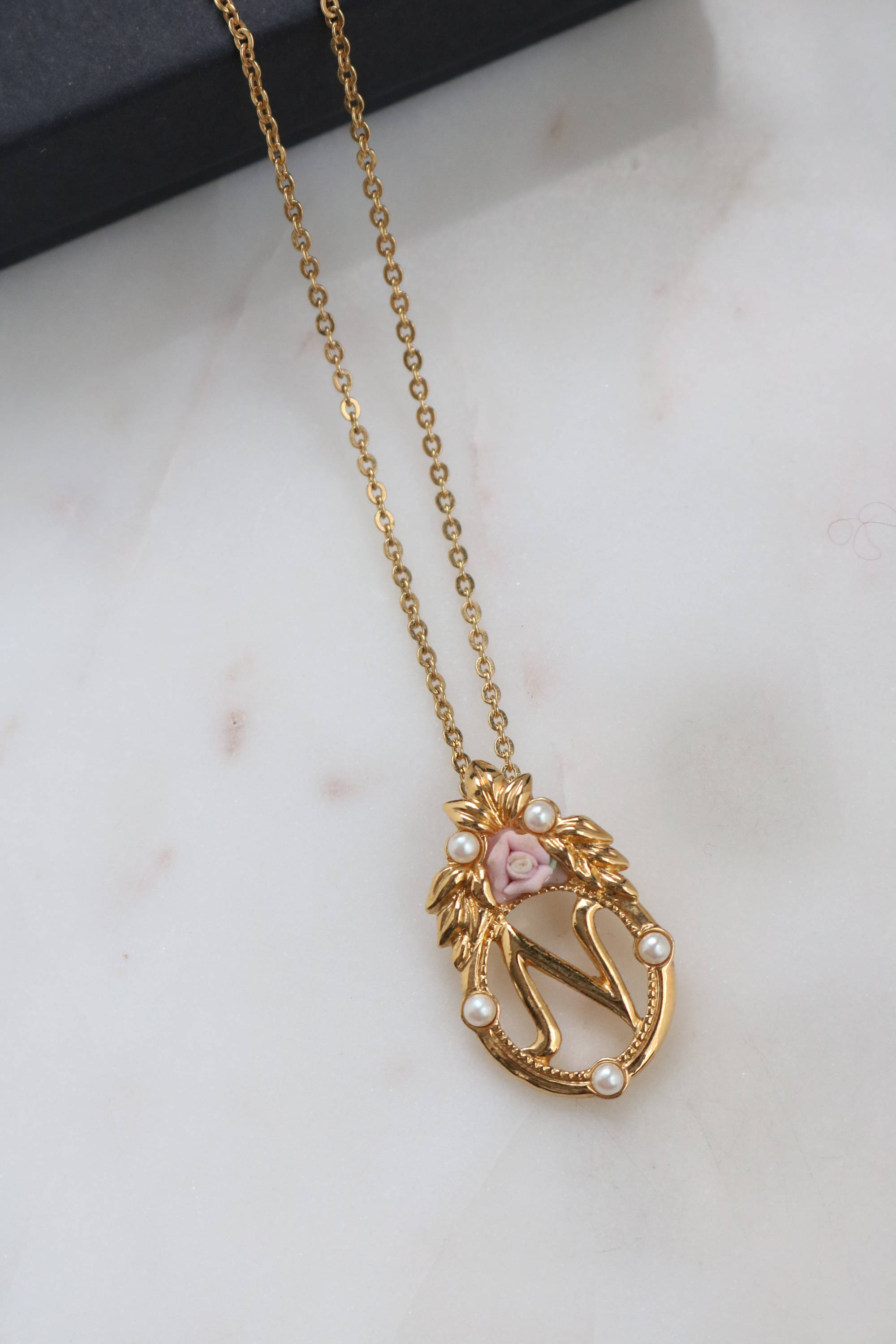 Gold Letter Initial Alphabet N Necklace Letter N Pendant Etsy