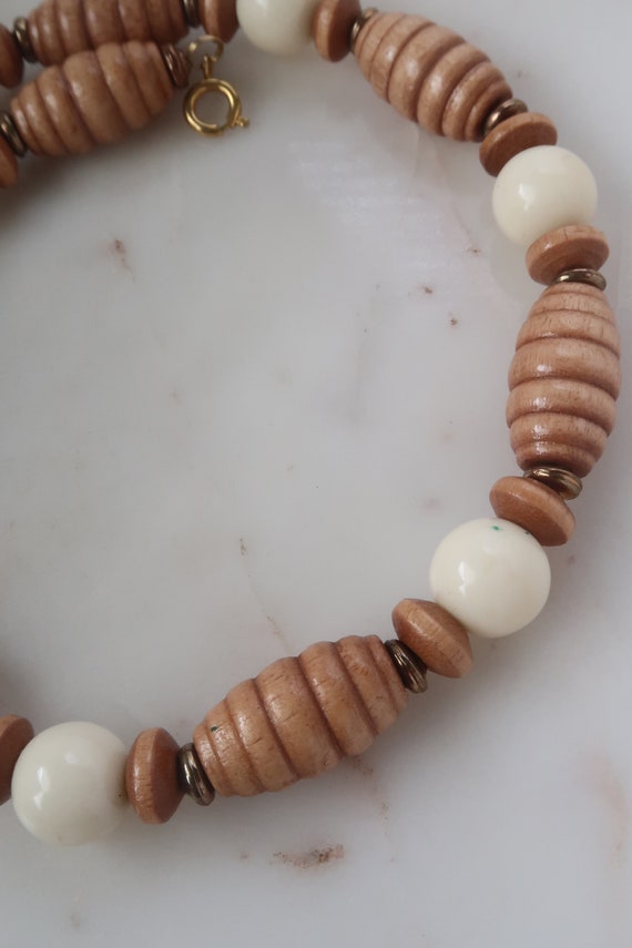 Vintage Wooden Bead Necklace - image 6