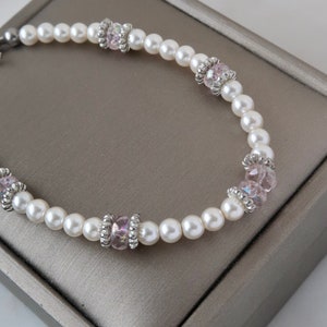 Vintage Pearl Beaded Bracelet - Pink Bead Bracelet