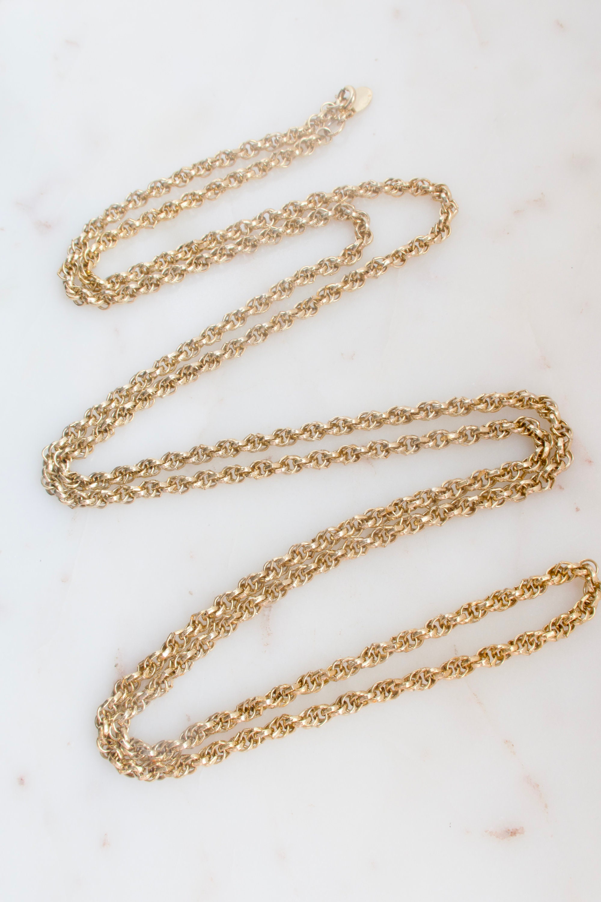 18 Carat Gold Vermeil Twist Chain, Twist Chain Necklace, Decorative Twist  Chain Pendant Necklace in 16, 18, 24 or 30 Inch Chain 