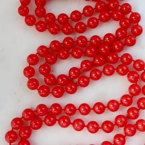 Vintage Red Beaded Necklace