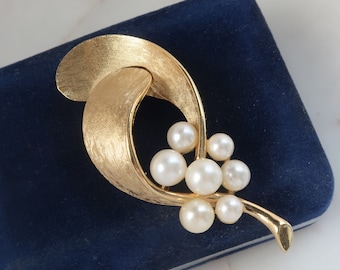 ヴィンテージ 1960 年代 クラウン トリファリ ゴールド ブローチ