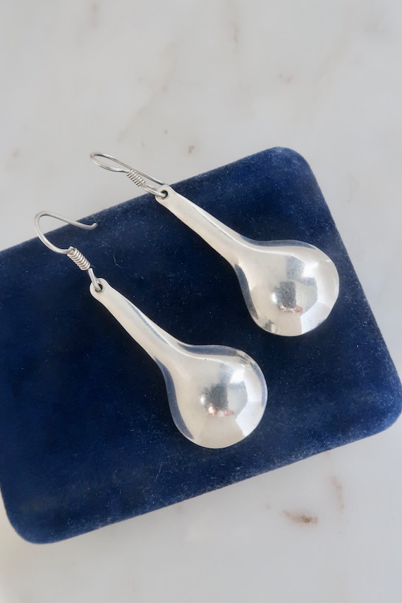 Vintage Sterling Silver Mexico Teardrop Earrings