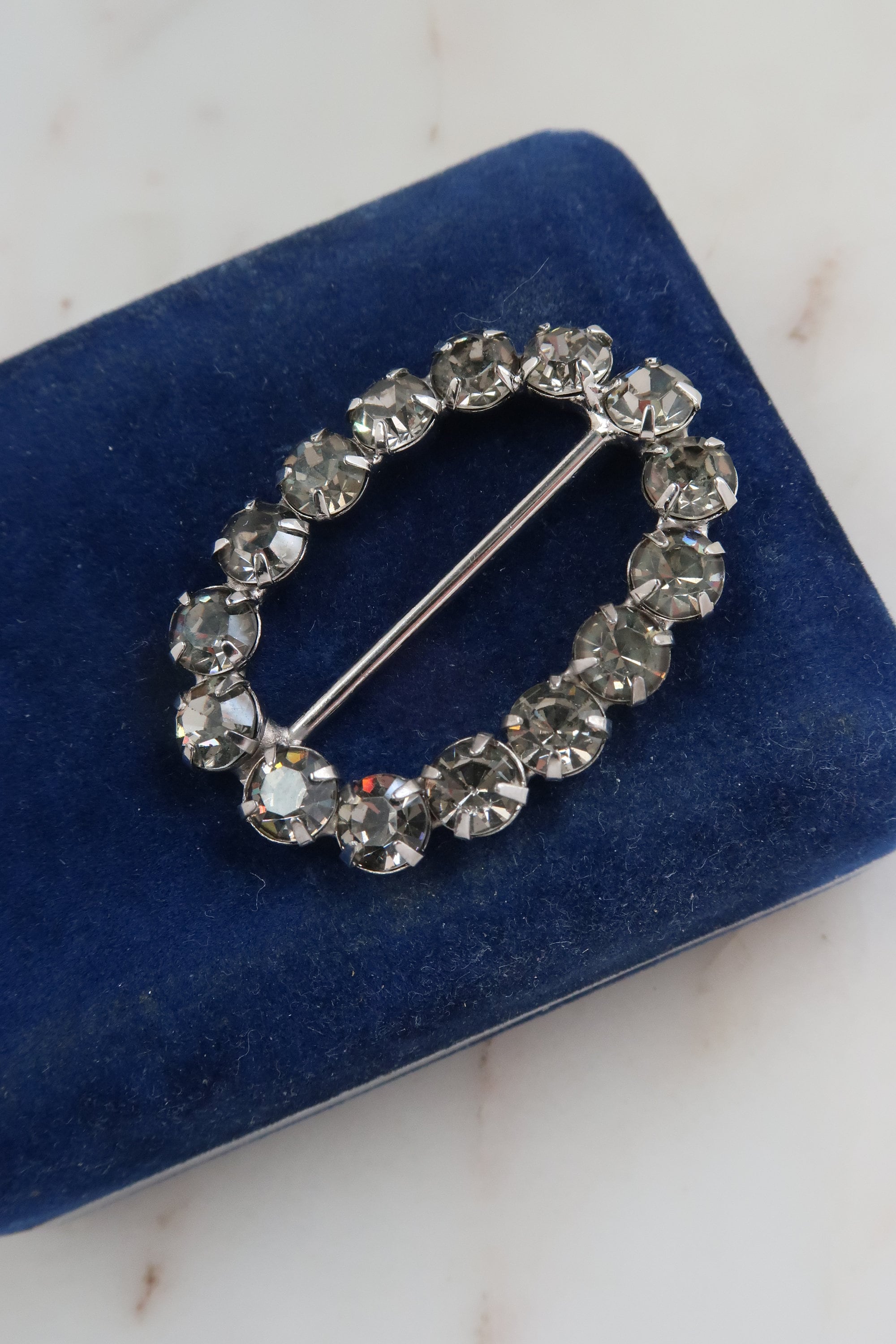 Vintage Rhinestone Belt Buckle Scarf Slide - Etsy display picture 3
