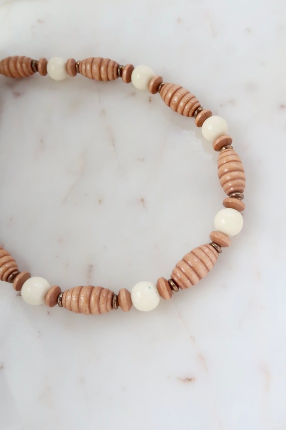 Vintage Wooden Bead Necklace - image 1