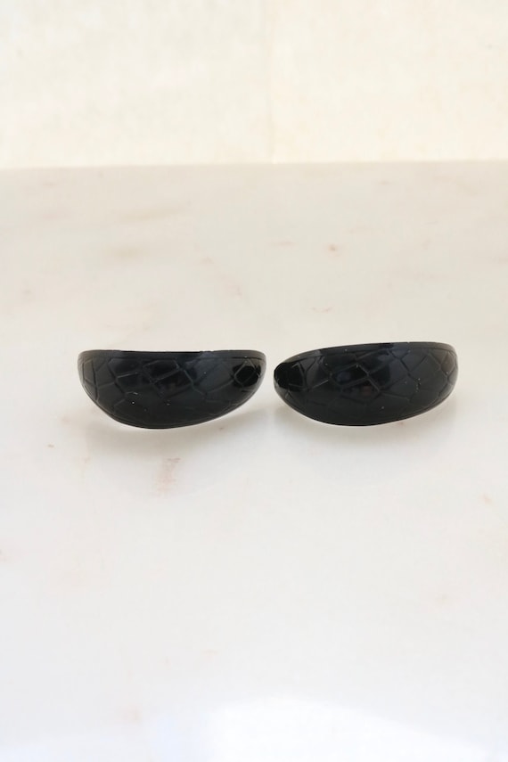 Vintage Black Half Hoop Earrings