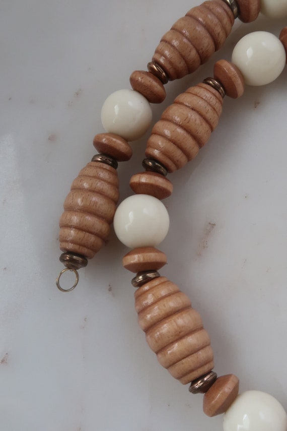 Vintage Wooden Bead Necklace - image 5