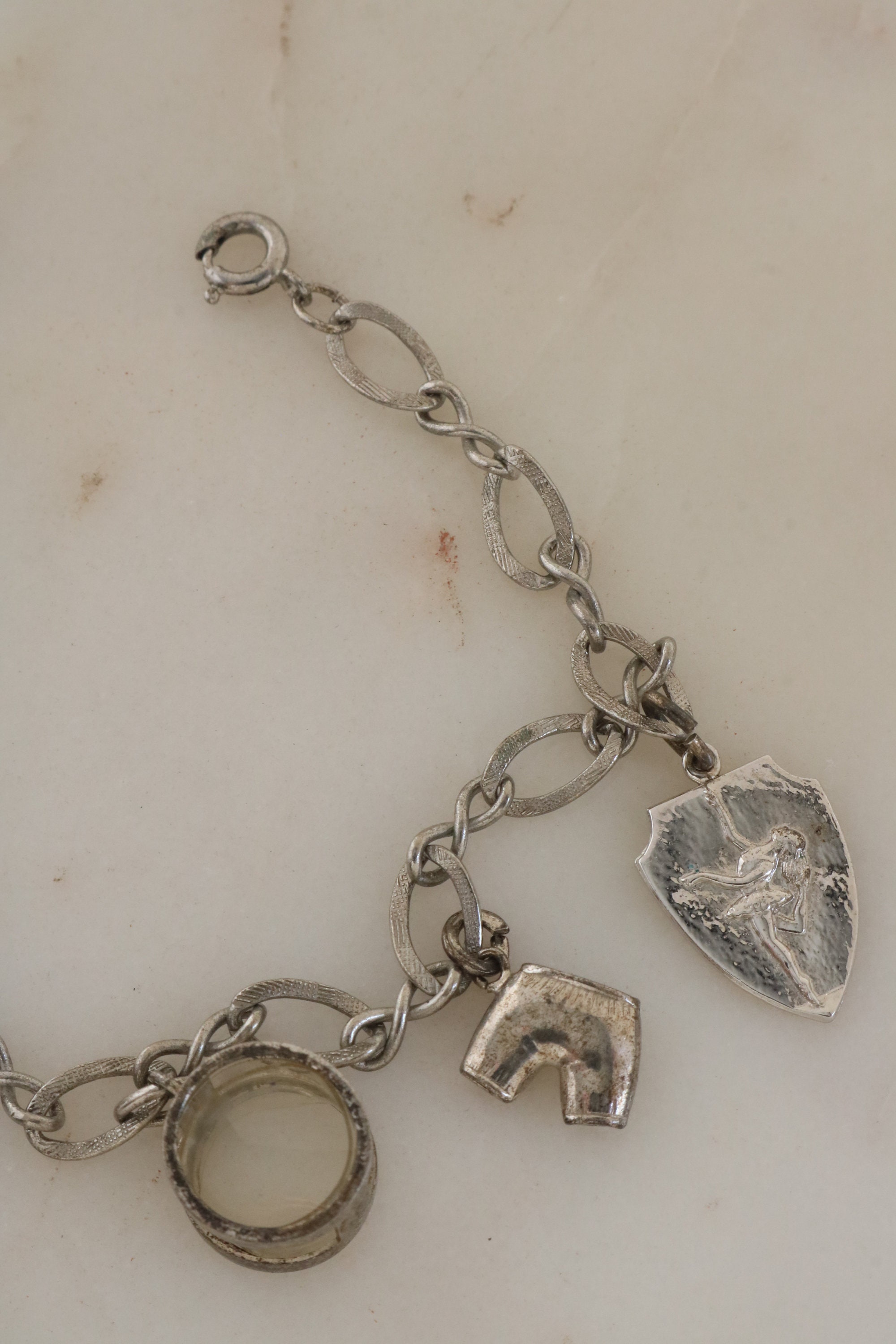 Vintage Sterling Silver Charm Bracelet Rocking Horse Charm | Etsy