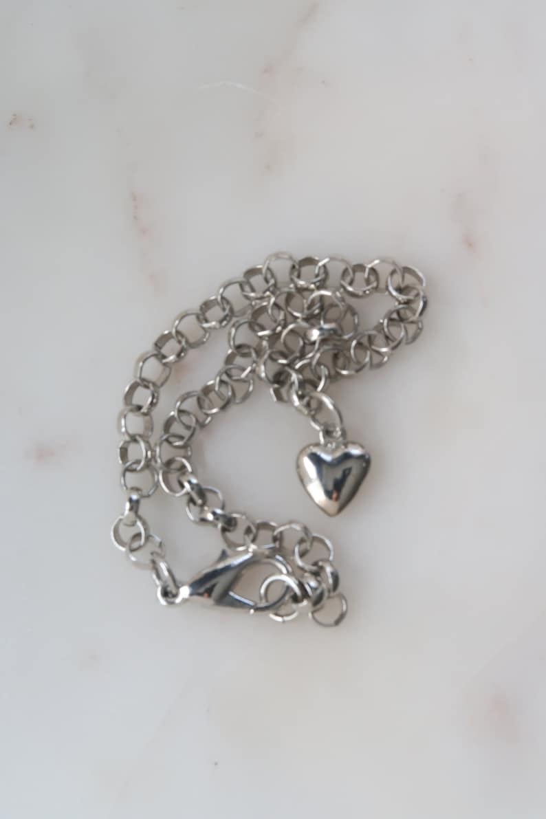 Silver Heart Chain Anklet