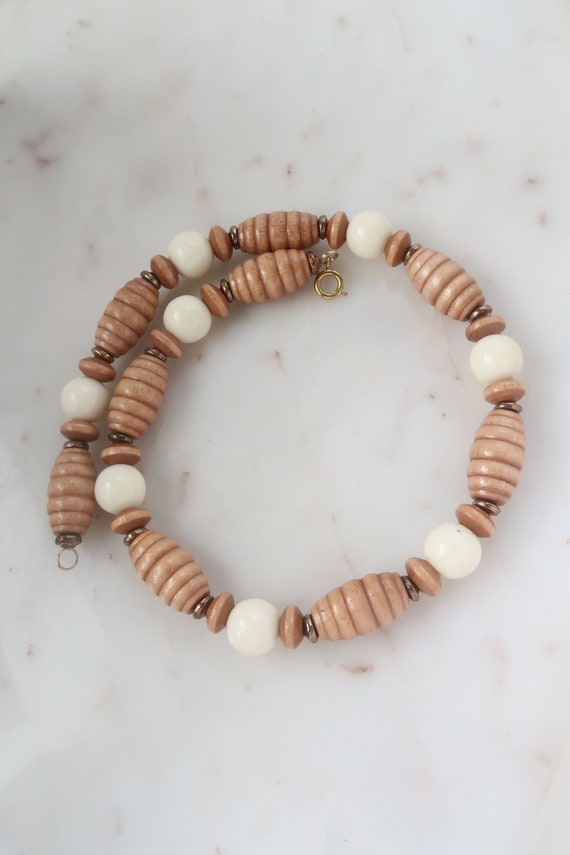 Vintage Wooden Bead Necklace - image 3