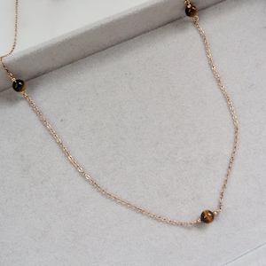 Vintage 1978 12k Gold Filled Artistry Amyway Genuine Tiger&#39;s Eye Stones Necklace