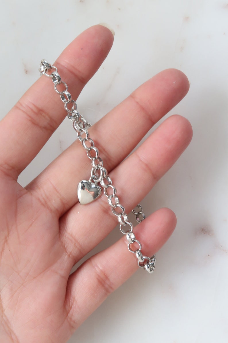 Silver Heart Chain Anklet