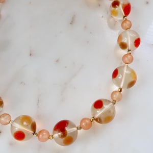 Vintage JAPAN Orange Beaded Necklace