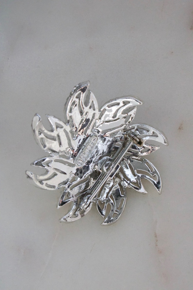 Vintage Gerry's Silver Flower Brooch | Etsy