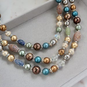 Vintage 1960s JAPAN Multi Strand Beaded Necklace