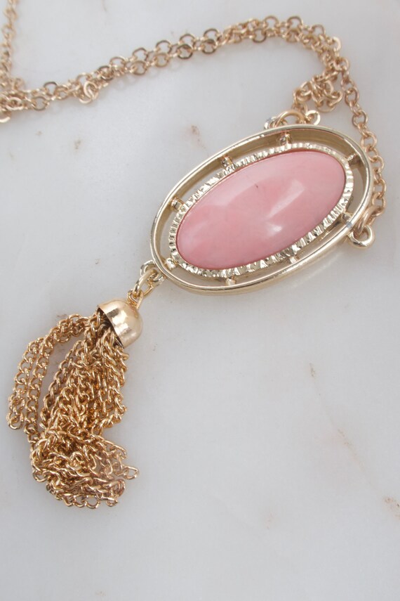 Vintage Sarah Coventry "Pink Lady" Tassel Necklace - image 6