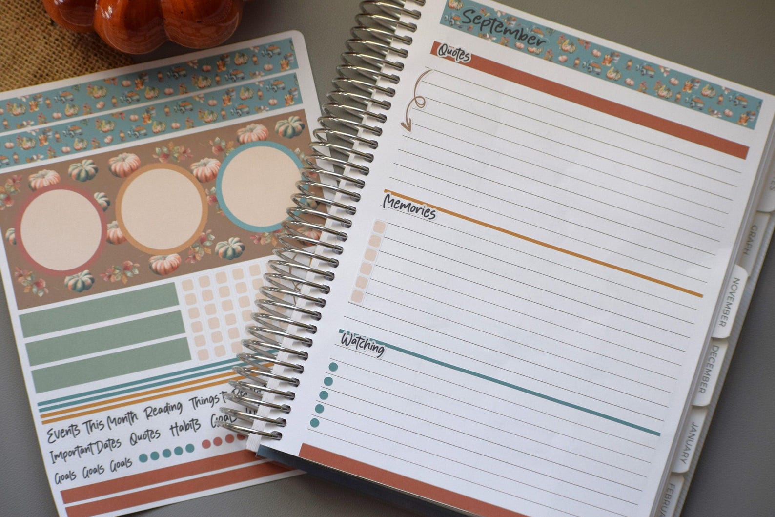 Plum Paper 7x9 Monthly Dashboard Planner Stickers, #14 Autumn Blue ...